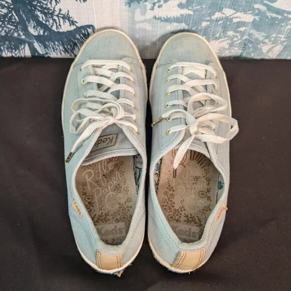 🌼 Garden Party Goals | Keds Embroidered Chambray Sneakers (Sz 8) - Picture 8 of 8